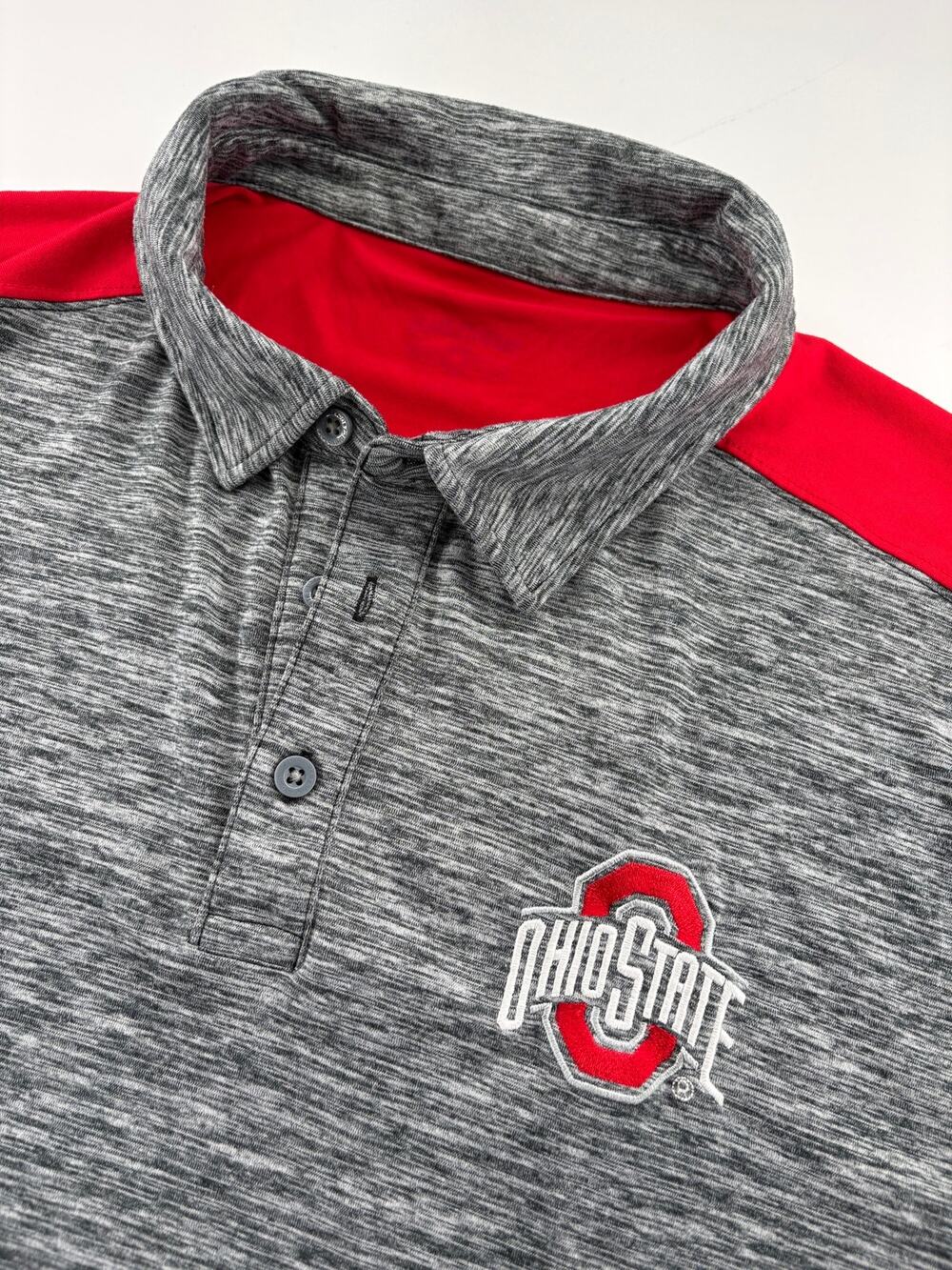 Scarlet & Gray Ohio State Buckeyes Polo Men's Large Colorblock Golf